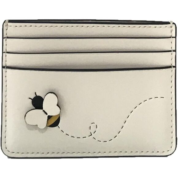 BUNDLE! Kate Spade Bee Leather Slim Card Case & Bee Silk Skinny Scarf Multi EUC - Picture 2 of 6